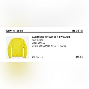 J. Crew Cashmere Sweater in Bright Yellow